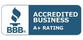 BBB Accredited Business A+ Rating badge